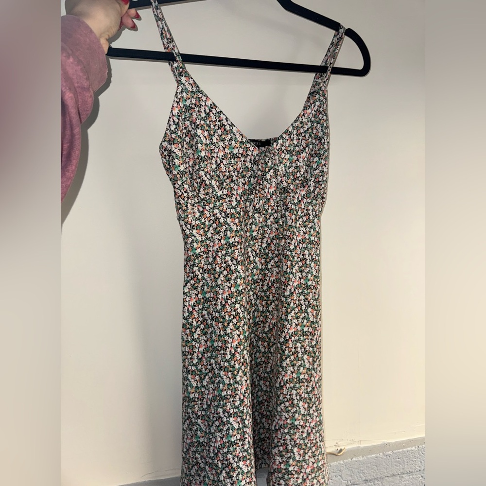 Forever 21 Floral Mini Dress in White, Green & Pink